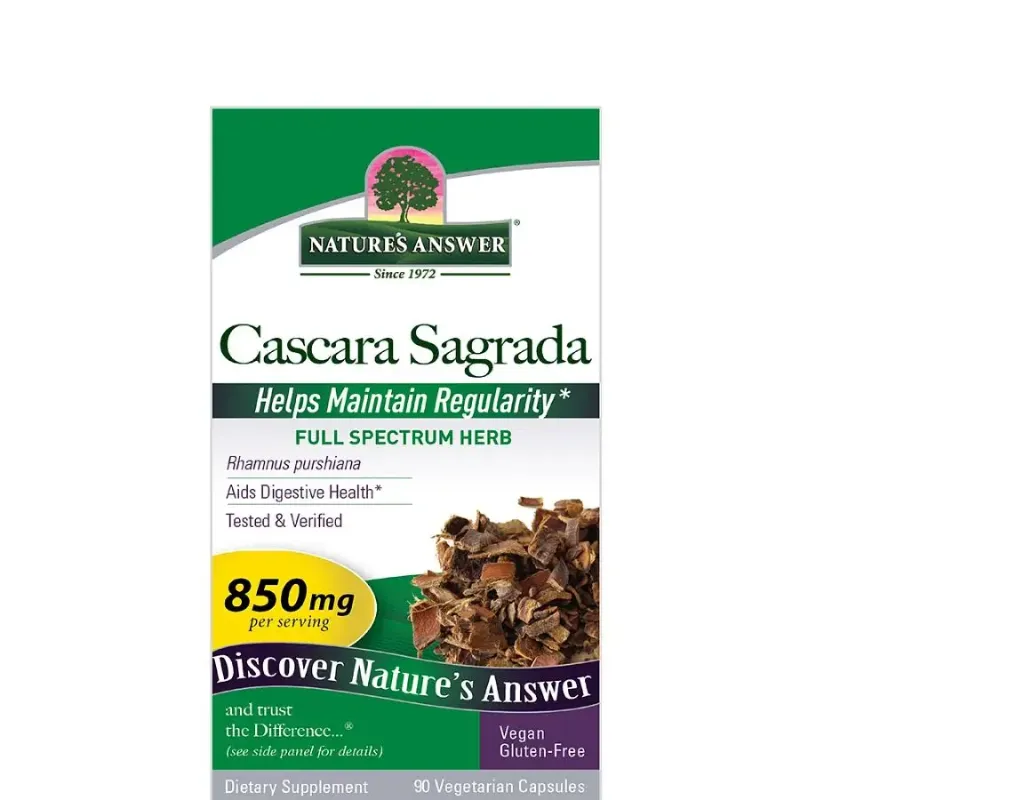 cascara sagrada 850 mg natures answer bottle box.webp
