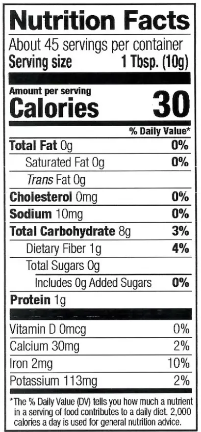 Agar_Agar_powder_Frontier Co-op_nutrition_facts.webp